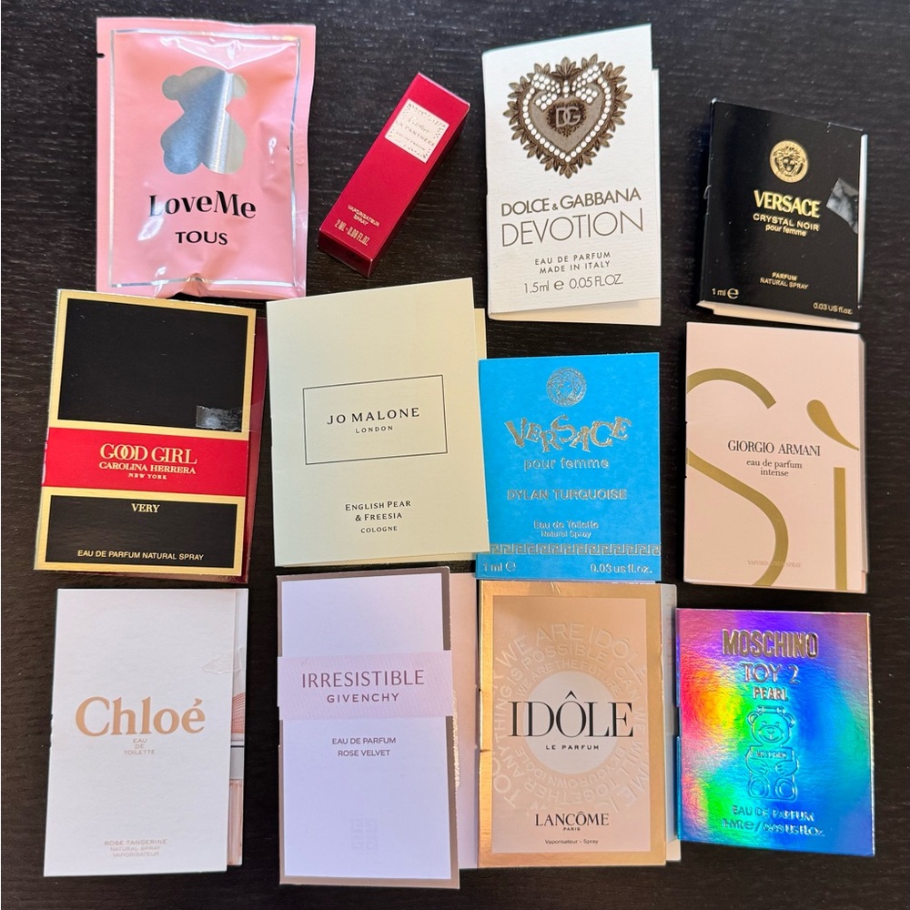 Parfum set women givenchy versace chloe armani dolce tous cartier  x12